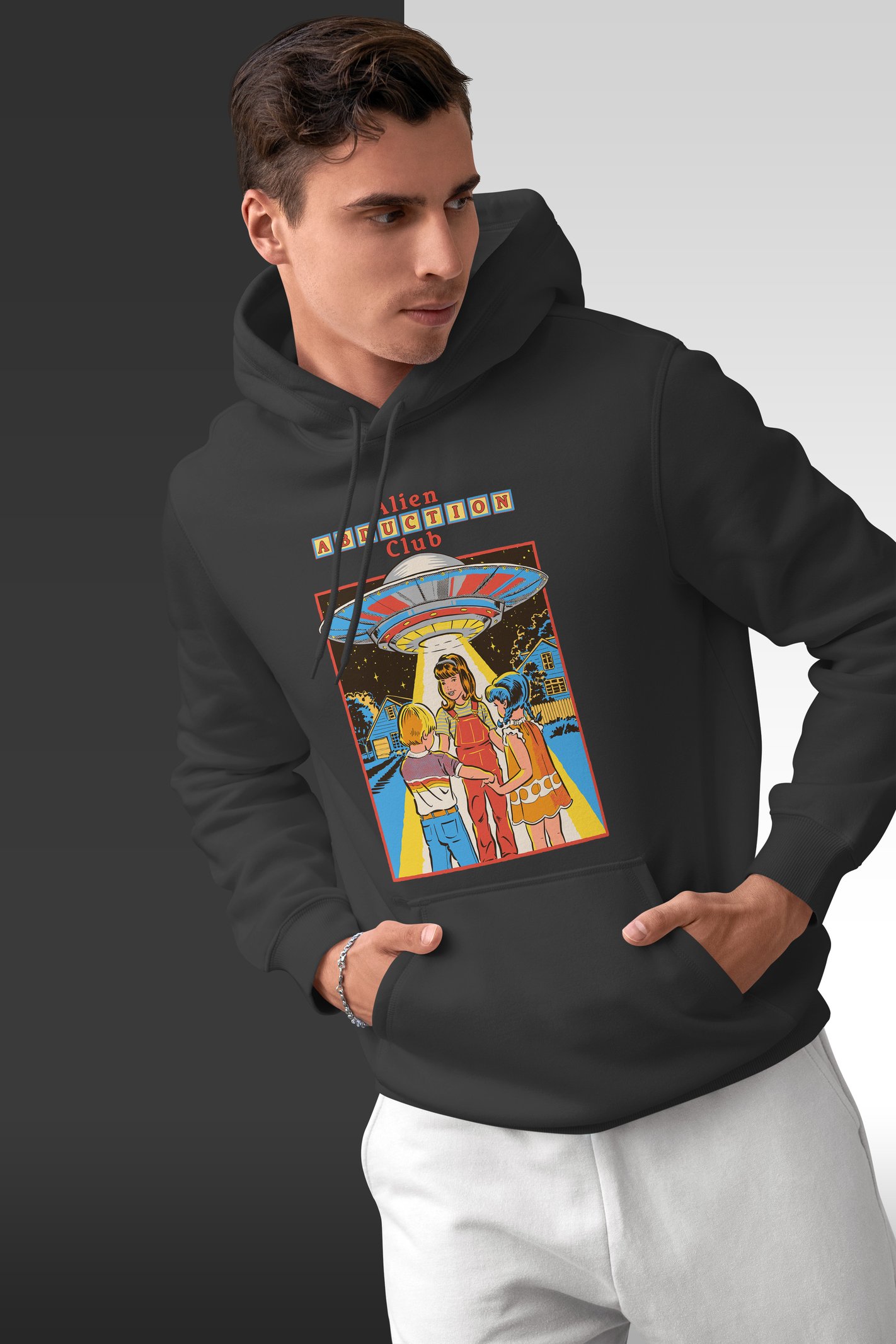 Alien Abduction Kapüşonlu Unisex Sweatshirt