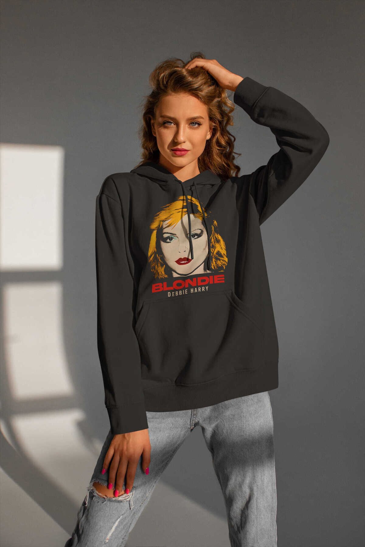 Blondie Dijital Baskı Kapüşonlu Unisex Sweatshirt
