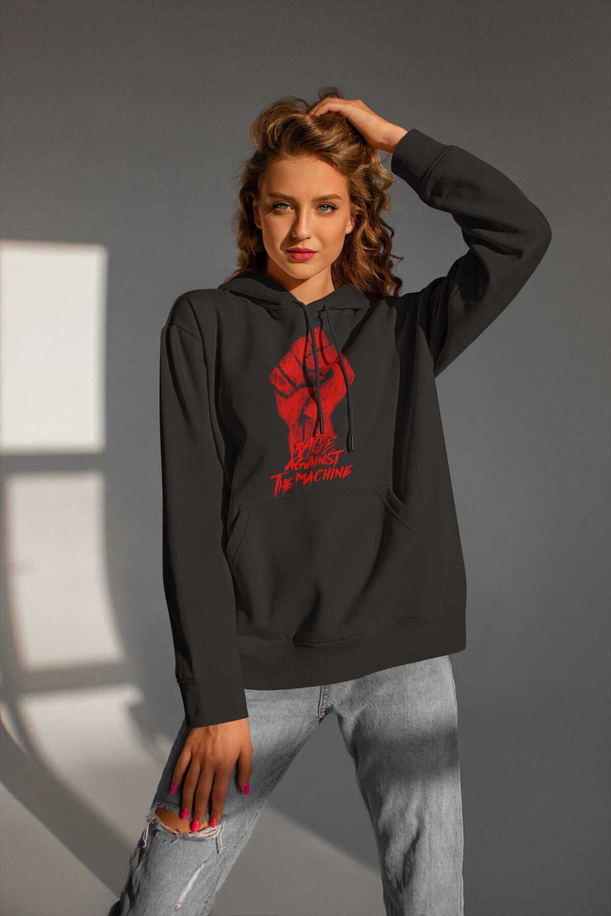 Rage Against the Machine Yumruk Kapüşonlu Sweatshirt