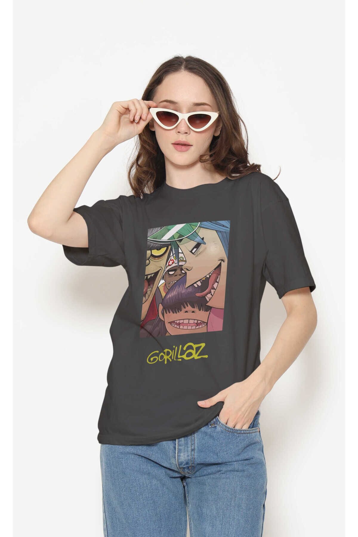 Gorillaz Dijital Baskı Siyah Unisex Tişört