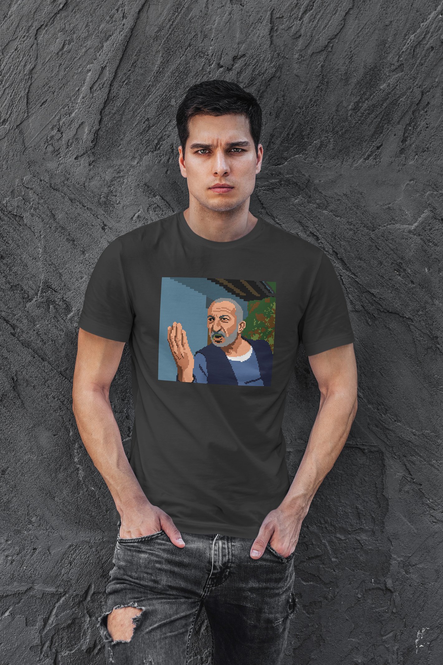 Halil Güneşli Dijital Baskı Siyah Tişört