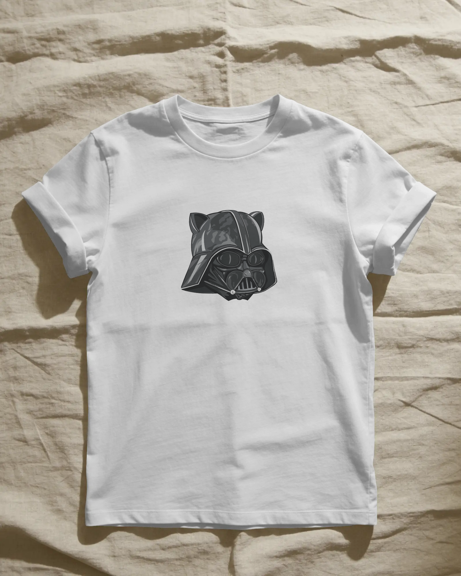 Darth Vader Cat Beyaz Tişört