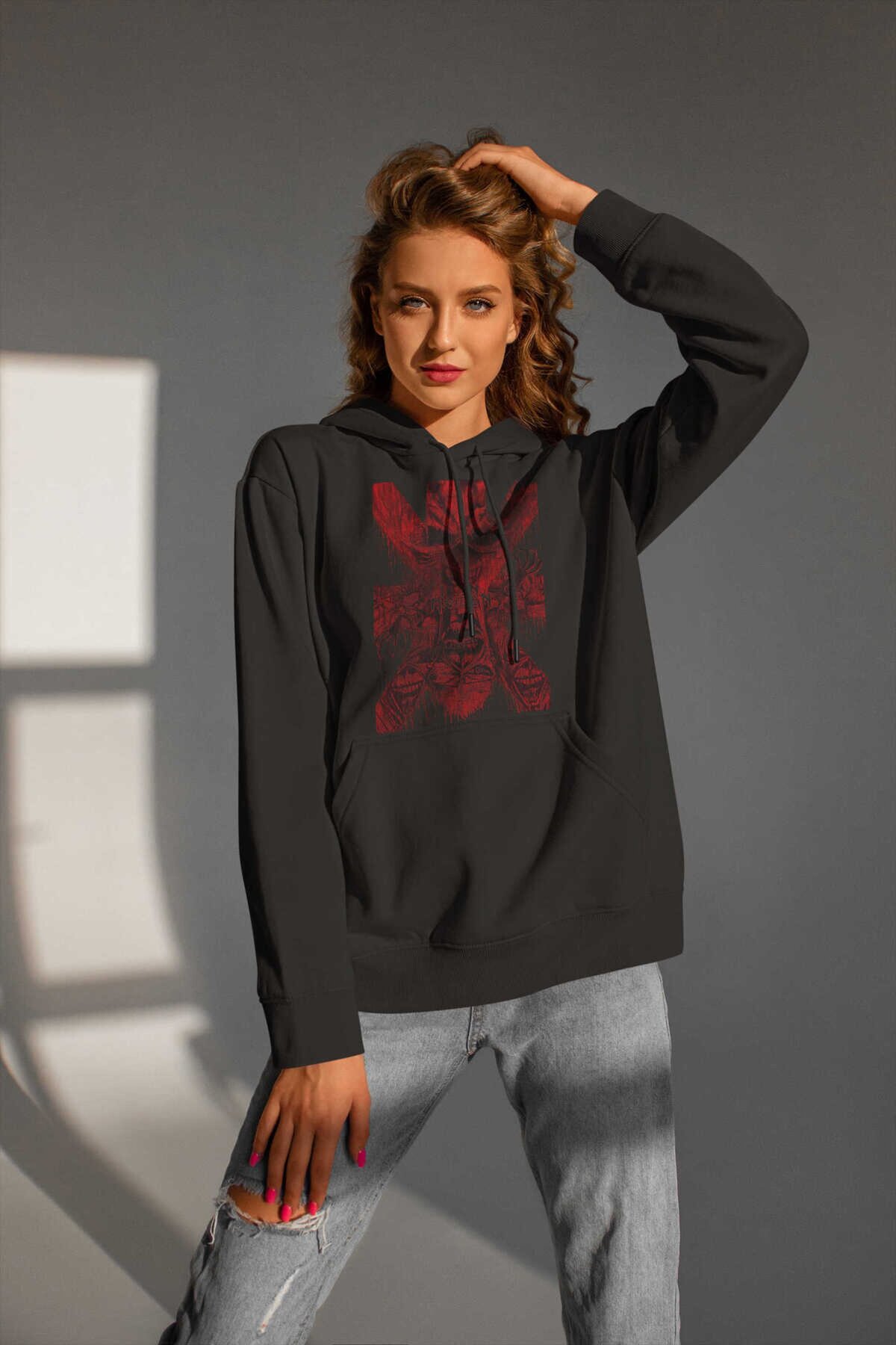 iron Maiden Dijital Baskı Kapüşonlu Unisex Sweatshirt