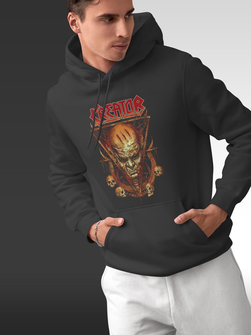 Kreator Kafatası Kapüşonlu Sweatshirt