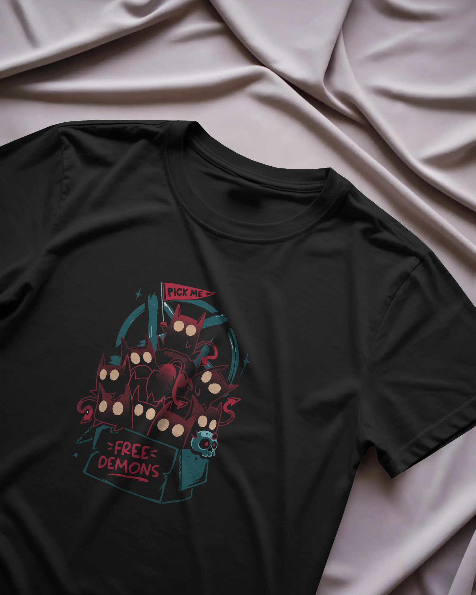 Free Demons Siyah Unisex Tişört