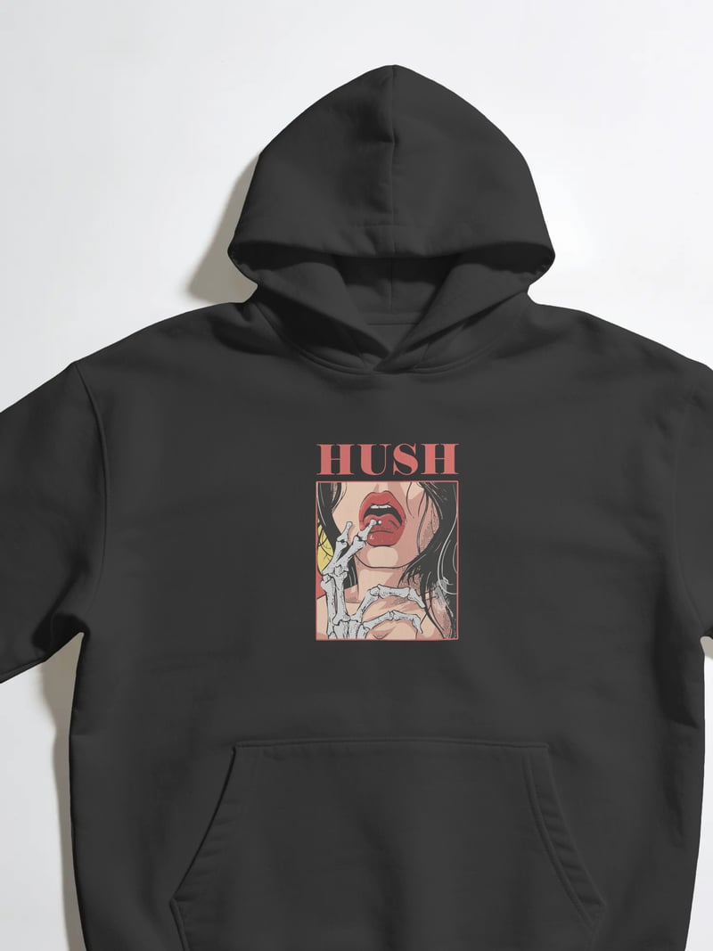 Hush Unisex Siyah Sweatshirt