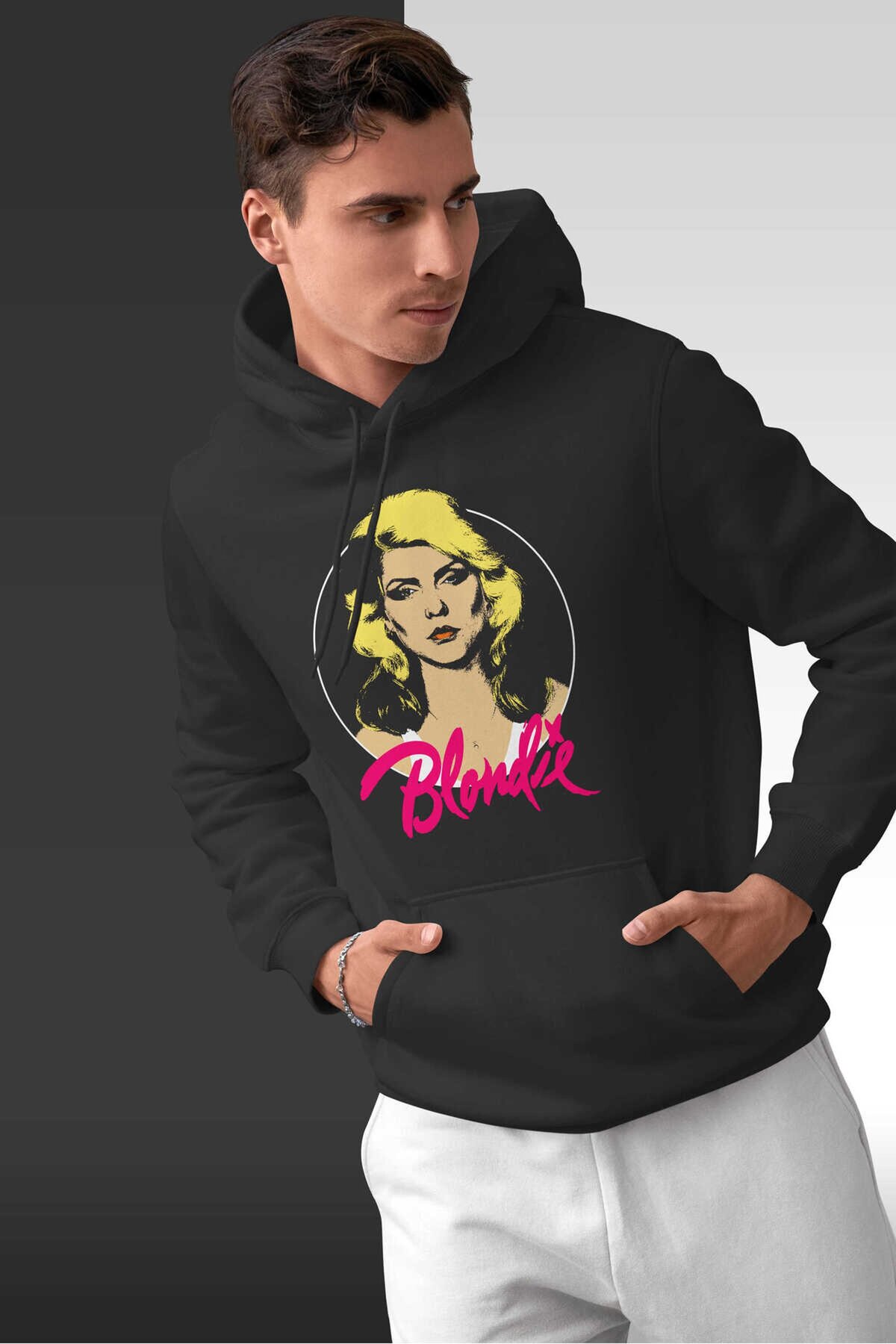 Blondie Dijital Baskı Kapüşonlu Unisex Sweatshirt