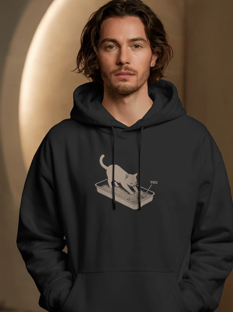 Cat Shit Siyah Kapüşonlu Sweatshirt