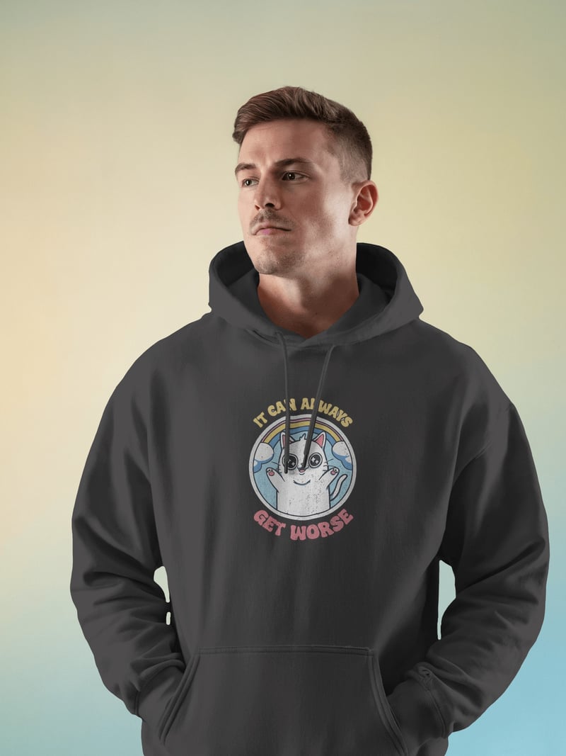 Get Worse Unisex Siyah Kapüşonlu Sweatshirt