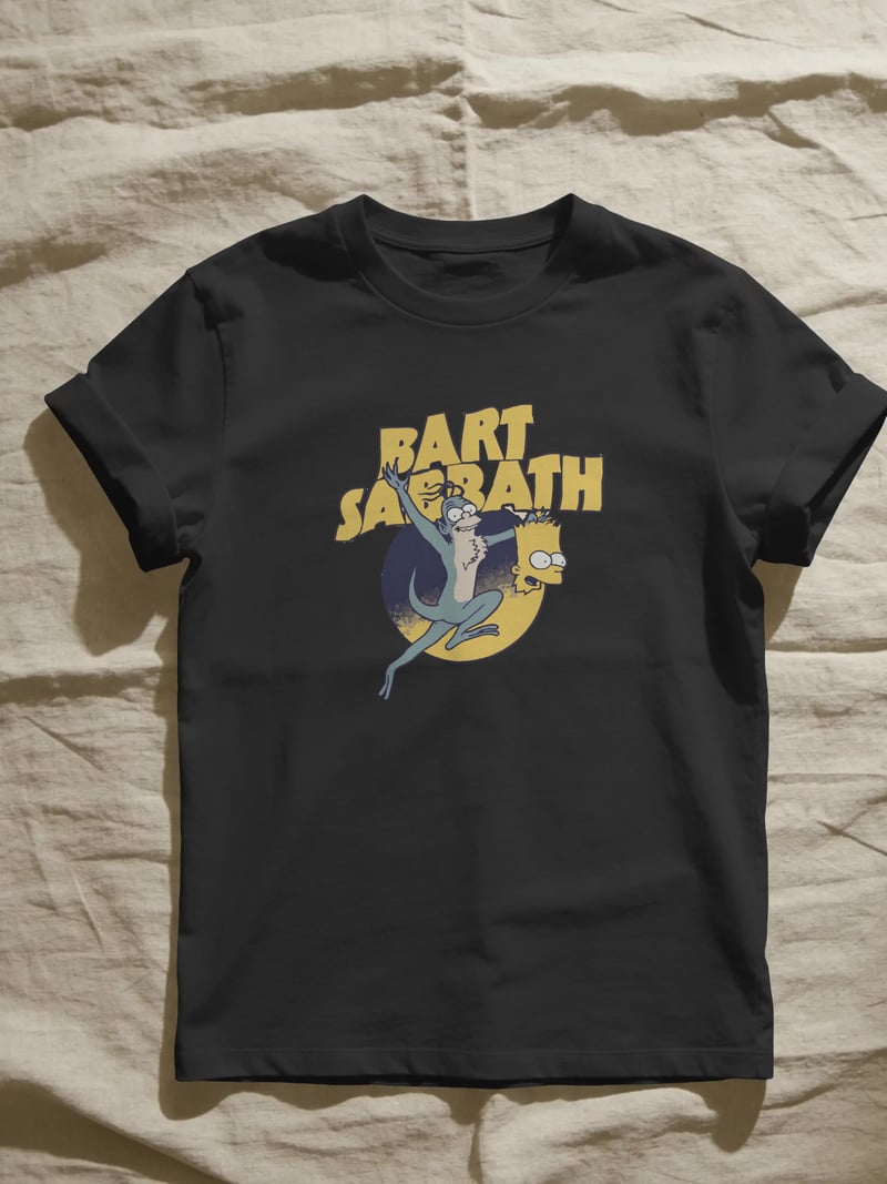 Bart Sabbath Unisex Siyah Tişört