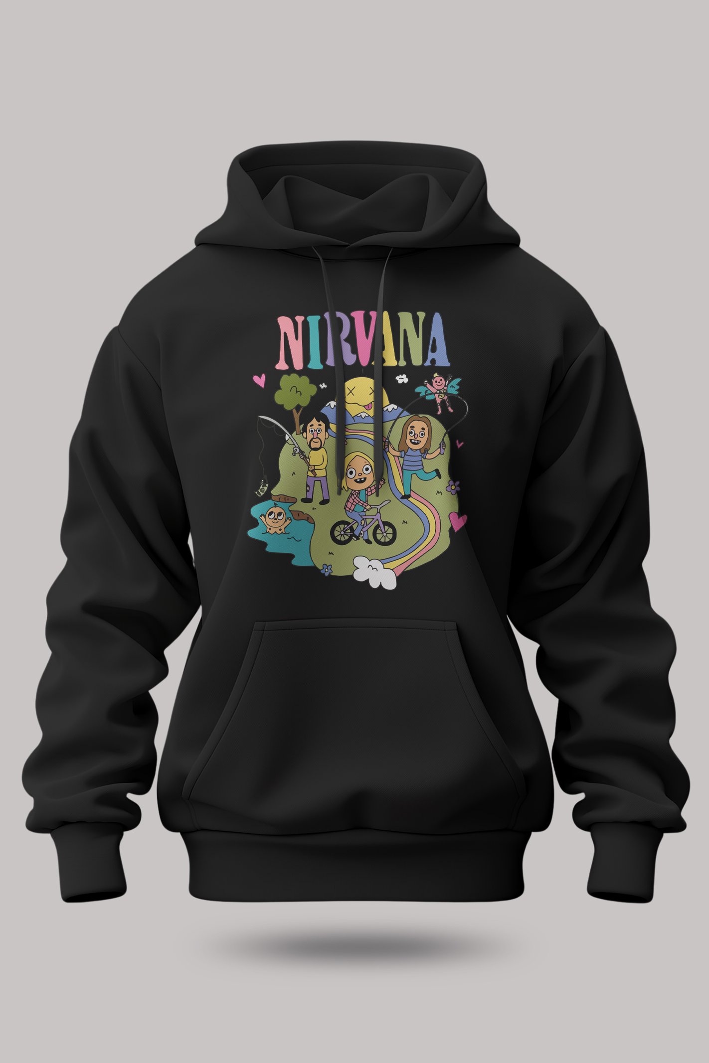 Nirvana Unisex Siyah Kapüşonlu Sweatshirt