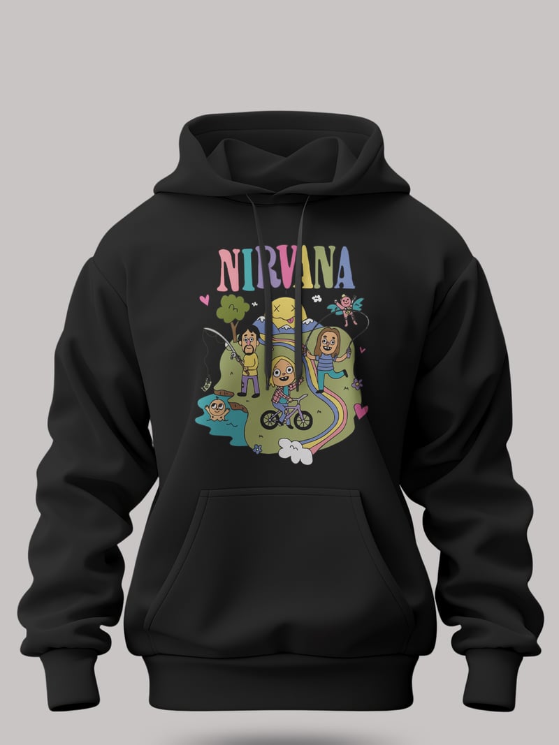 Nirvana Unisex Siyah Kapüşonlu Sweatshirt