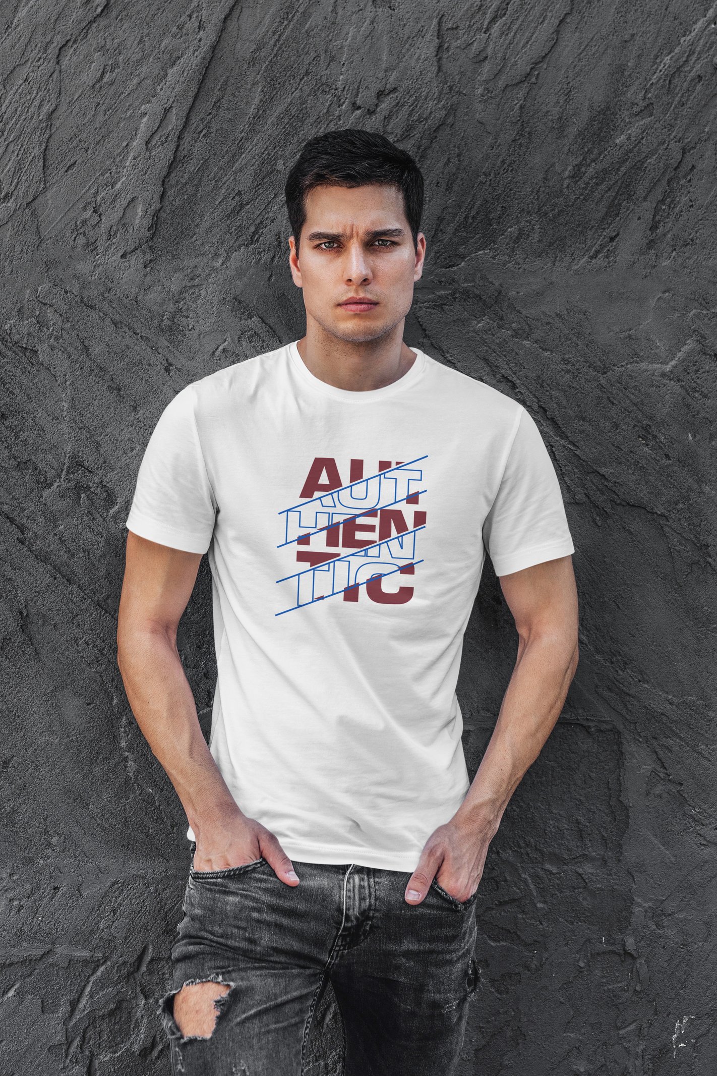 Authentic Dijital Baskı Beyaz Unisex Tişört