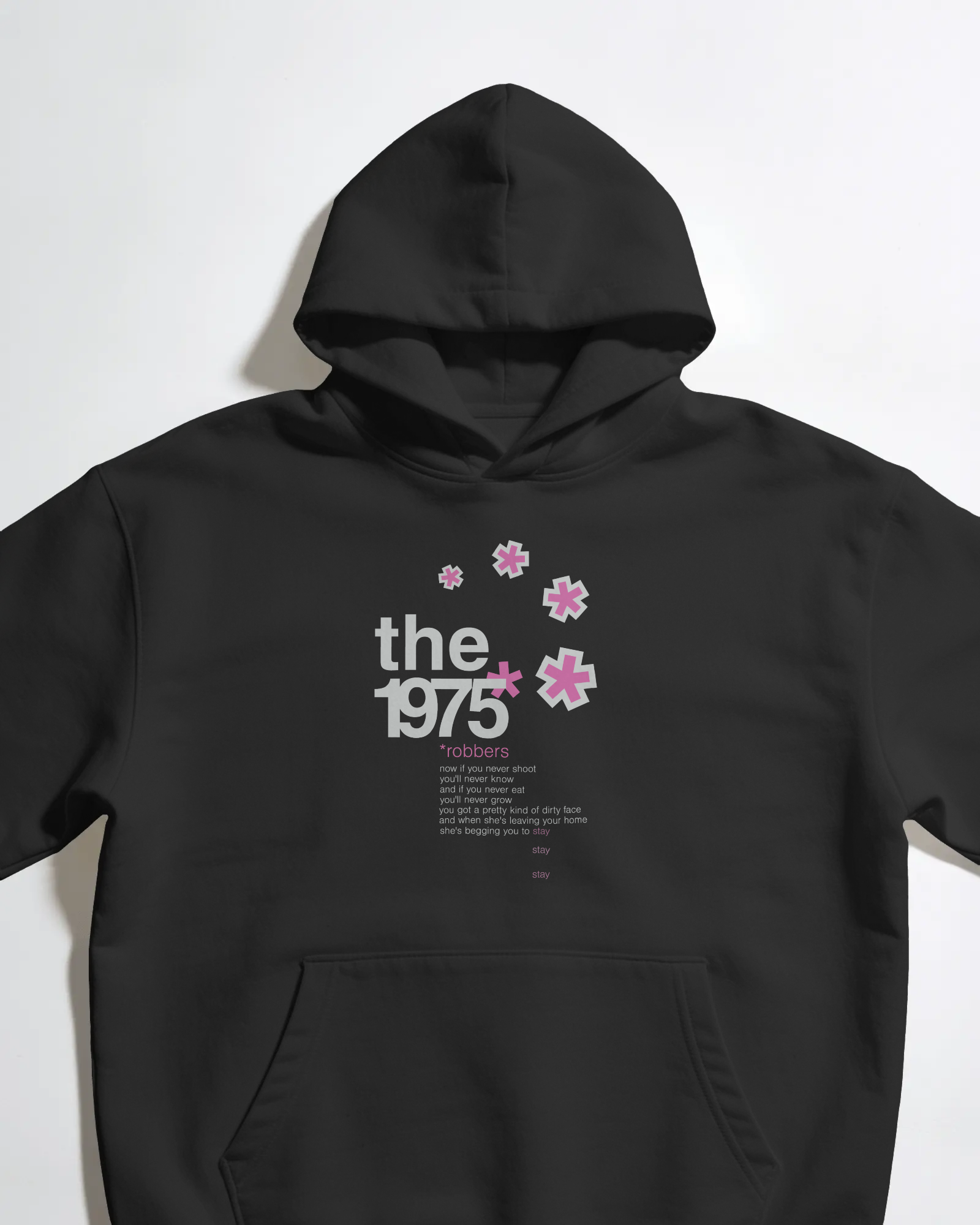 The 1975 Siyah Kapüşonlu Sweatshirt