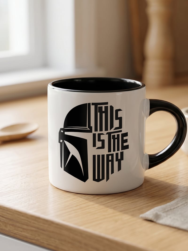 Star Wars 180 ml Beyaz Siyah Kahve Kupası