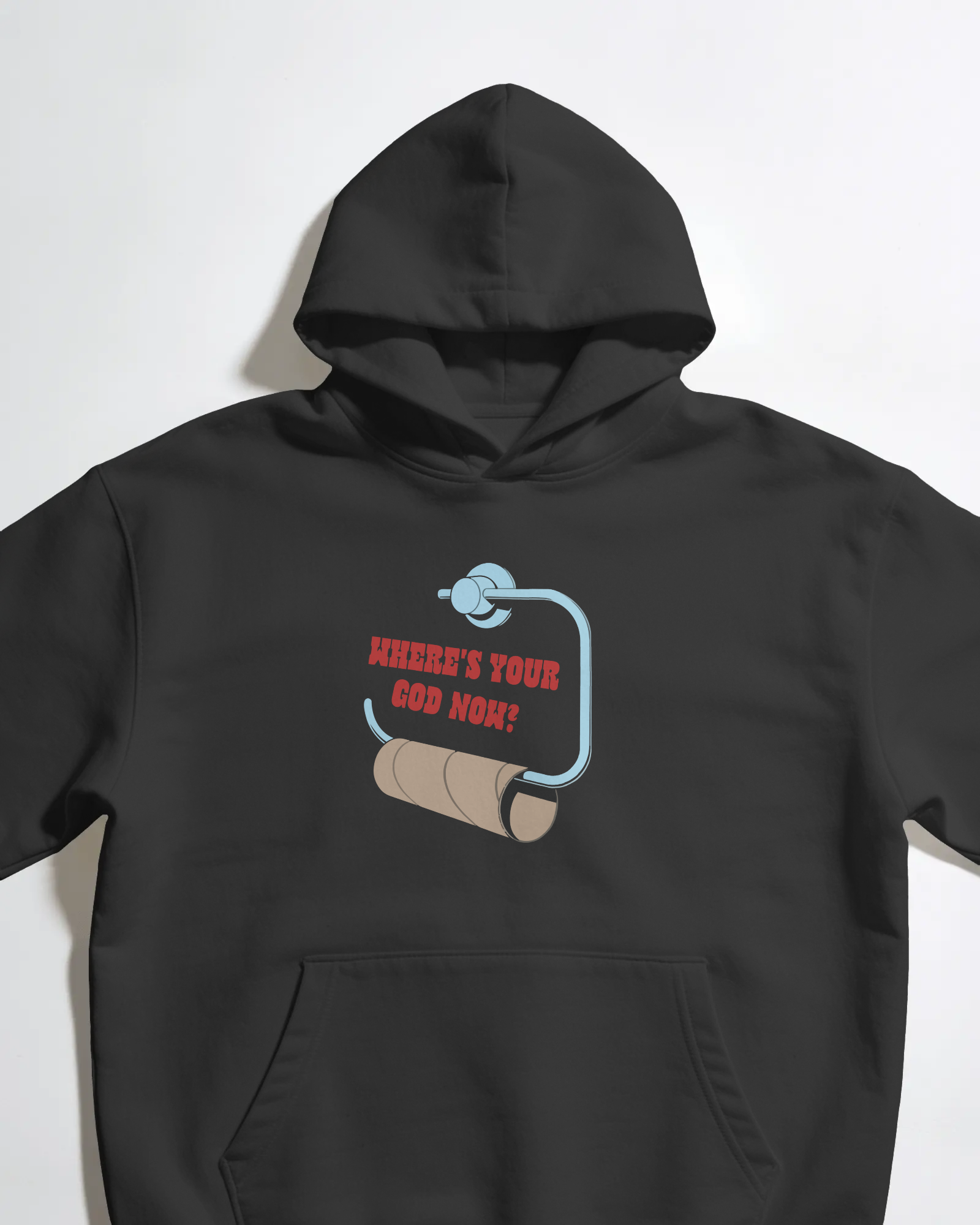 Where is Your God Now Unisex Siyah Kapüşonlu Sweatshirt