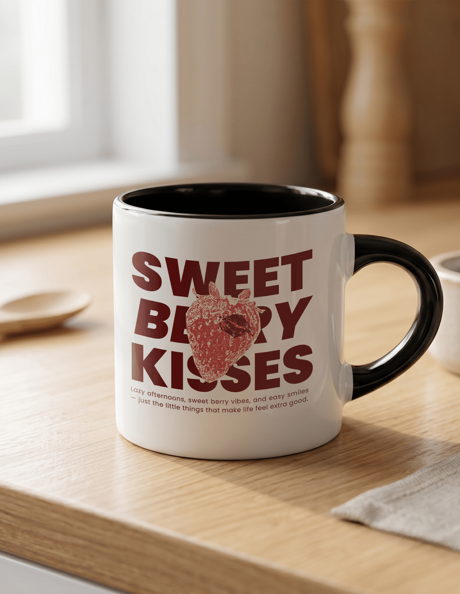 Sweet 180 ml Beyaz Siyah Kahve Kupası