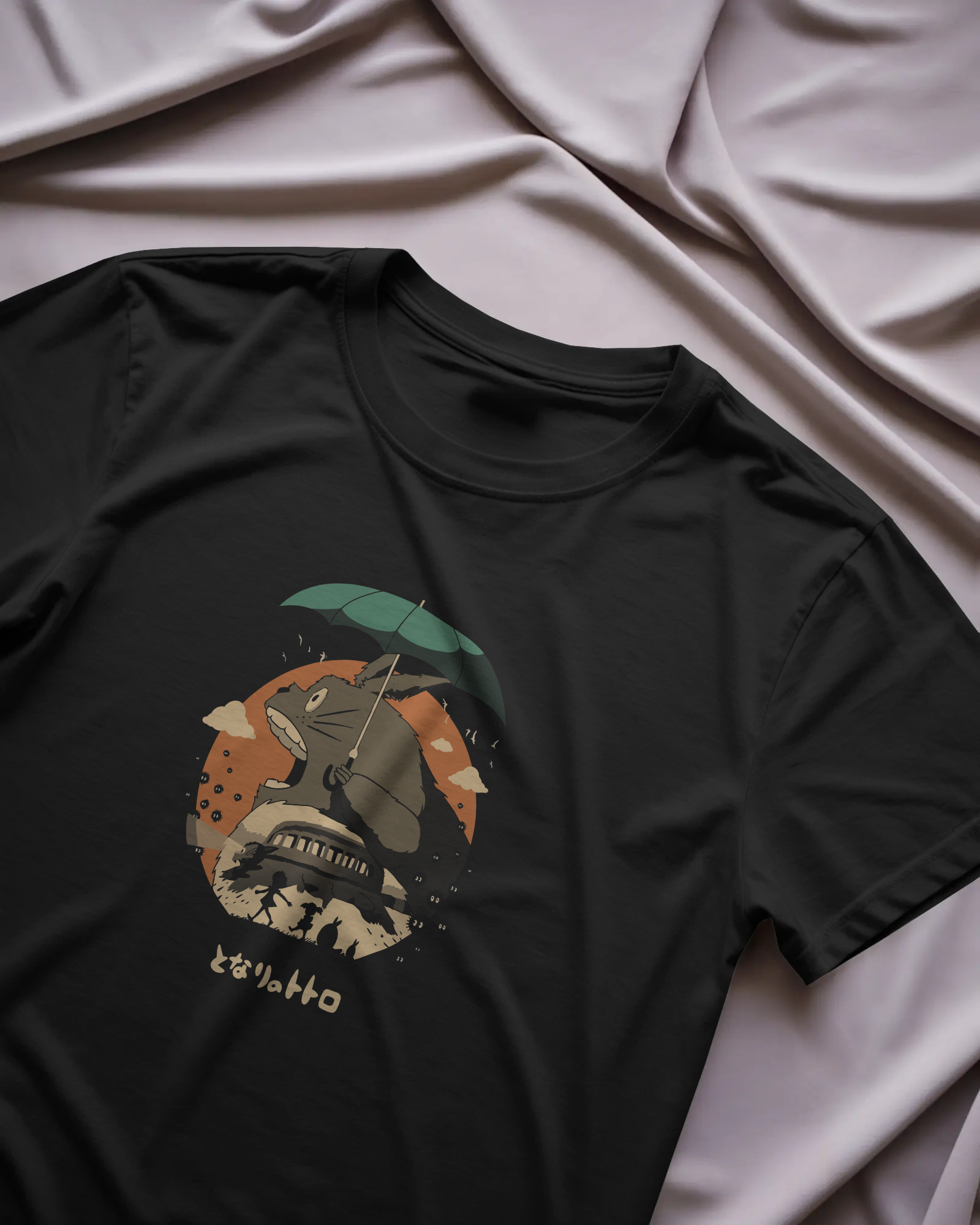 Totoro Siyah Unisex Tişört