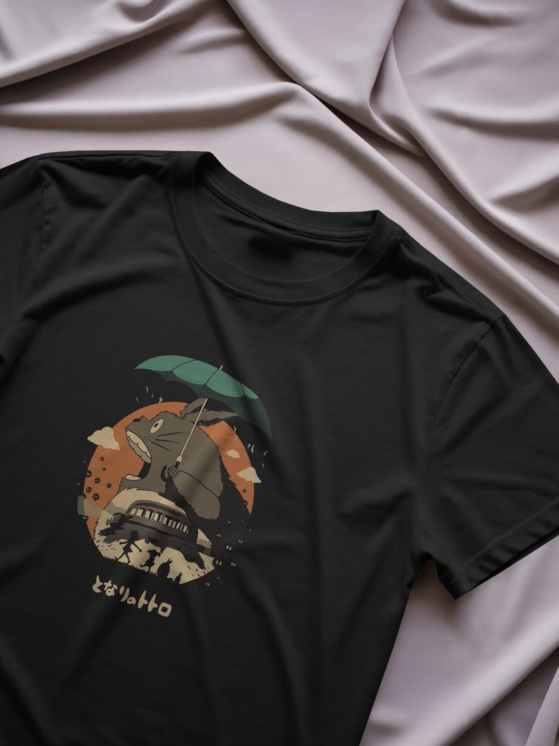 Totoro Siyah Unisex Tişört