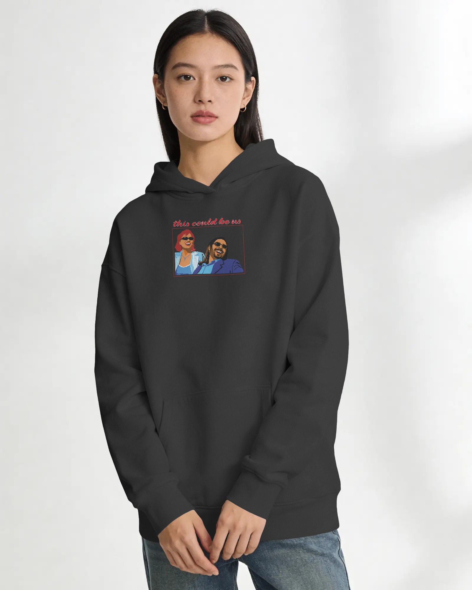 This Could be Us Unisex Siyah Kapüşonlu Sweatshirt