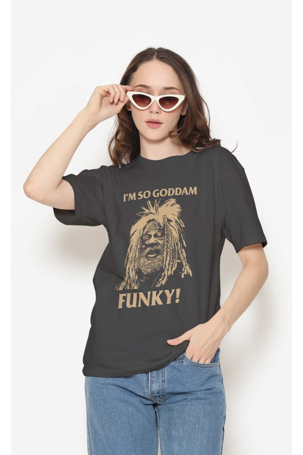 Funkadelic Dijital Baskı Siyah Unisex Tişört