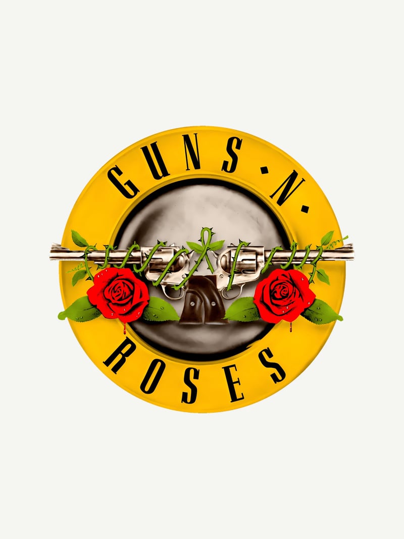 Guns N' Roses Daire Logo baskısının kendisi, ürün üzerinde değil