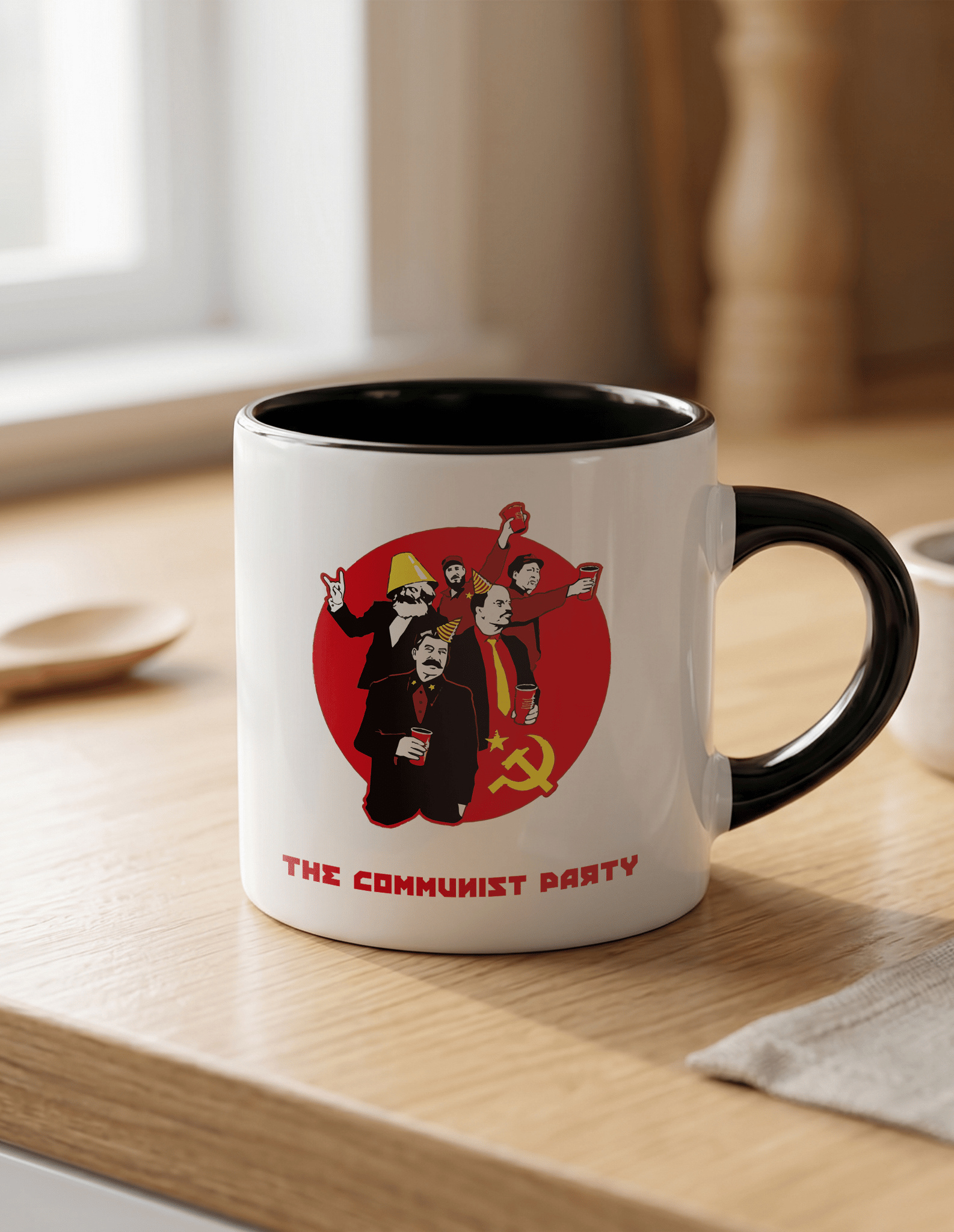 The Communist Party 180 ml Beyaz Siyah Kahve Kupası