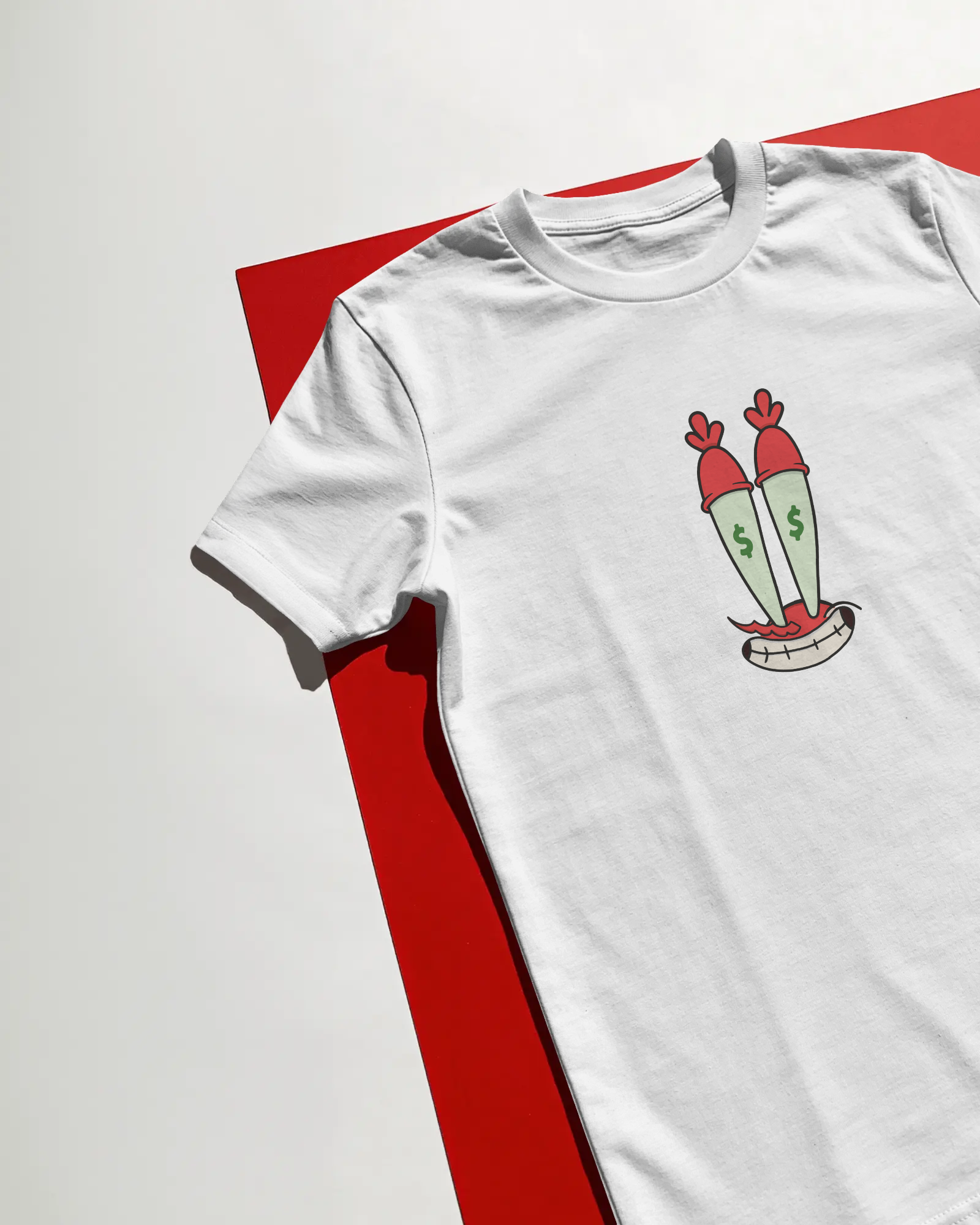 Mr. Krabs Spongebob Squarepants Unisex Beyaz Tişört