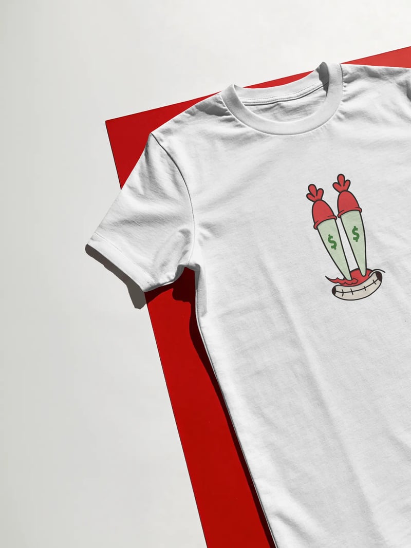 Mr. Krabs Spongebob Squarepants Unisex Beyaz Tişört