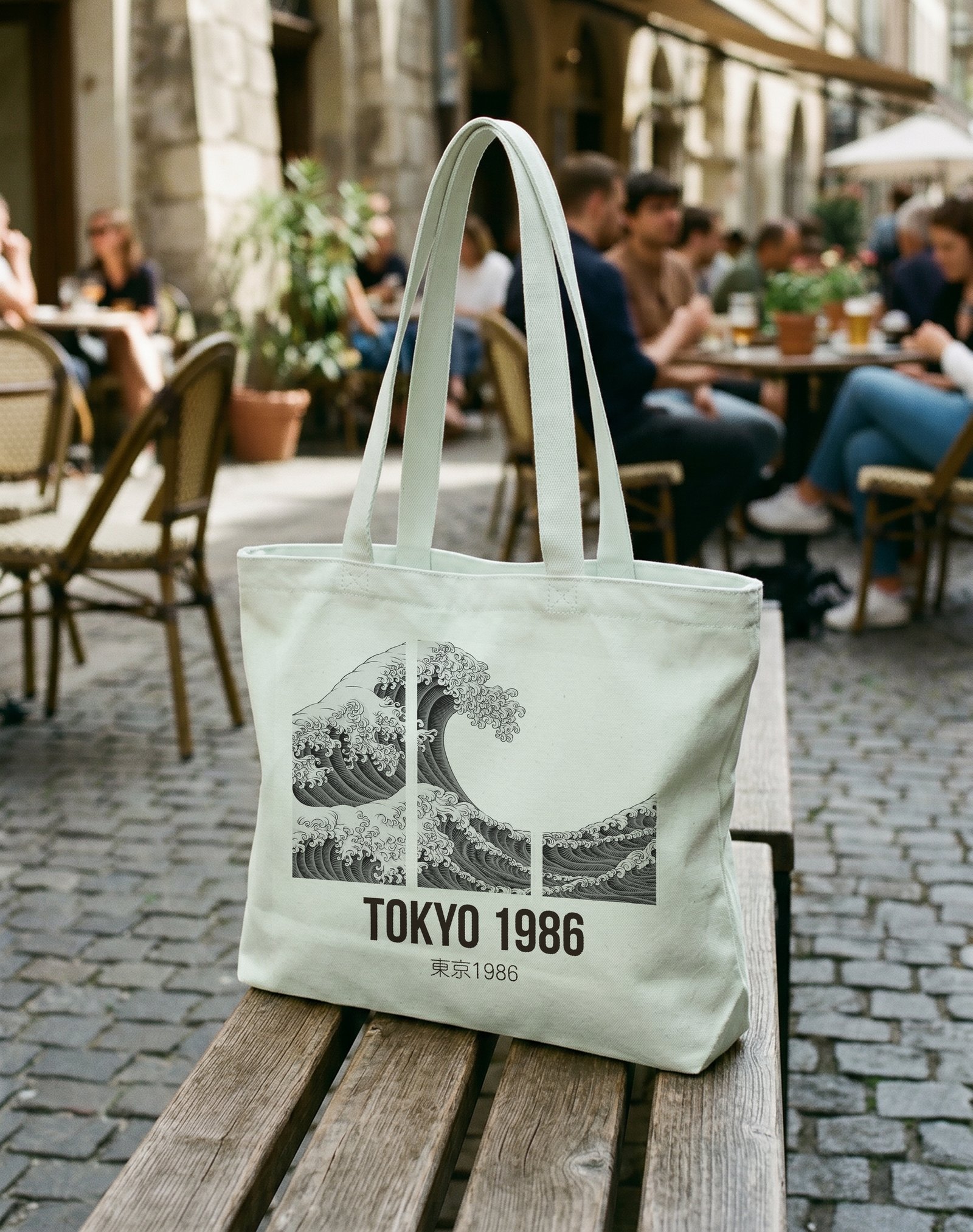 Tokyo 1986 Fermuarlı Astarlı Körüklü Kanvas Çanta 35 x 40 cm