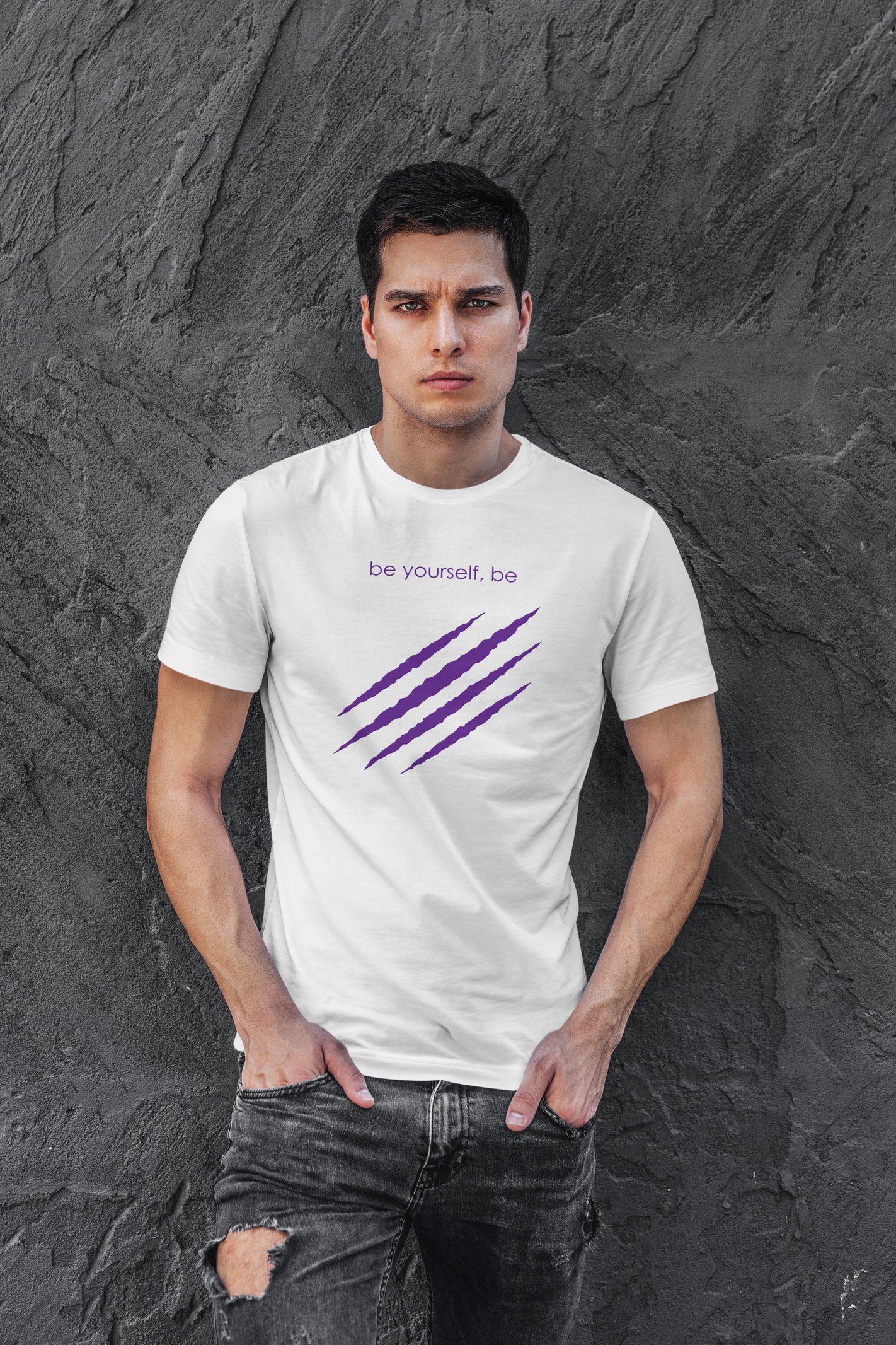 Be Yourself Dijital Baskı Beyaz Unisex Tişört