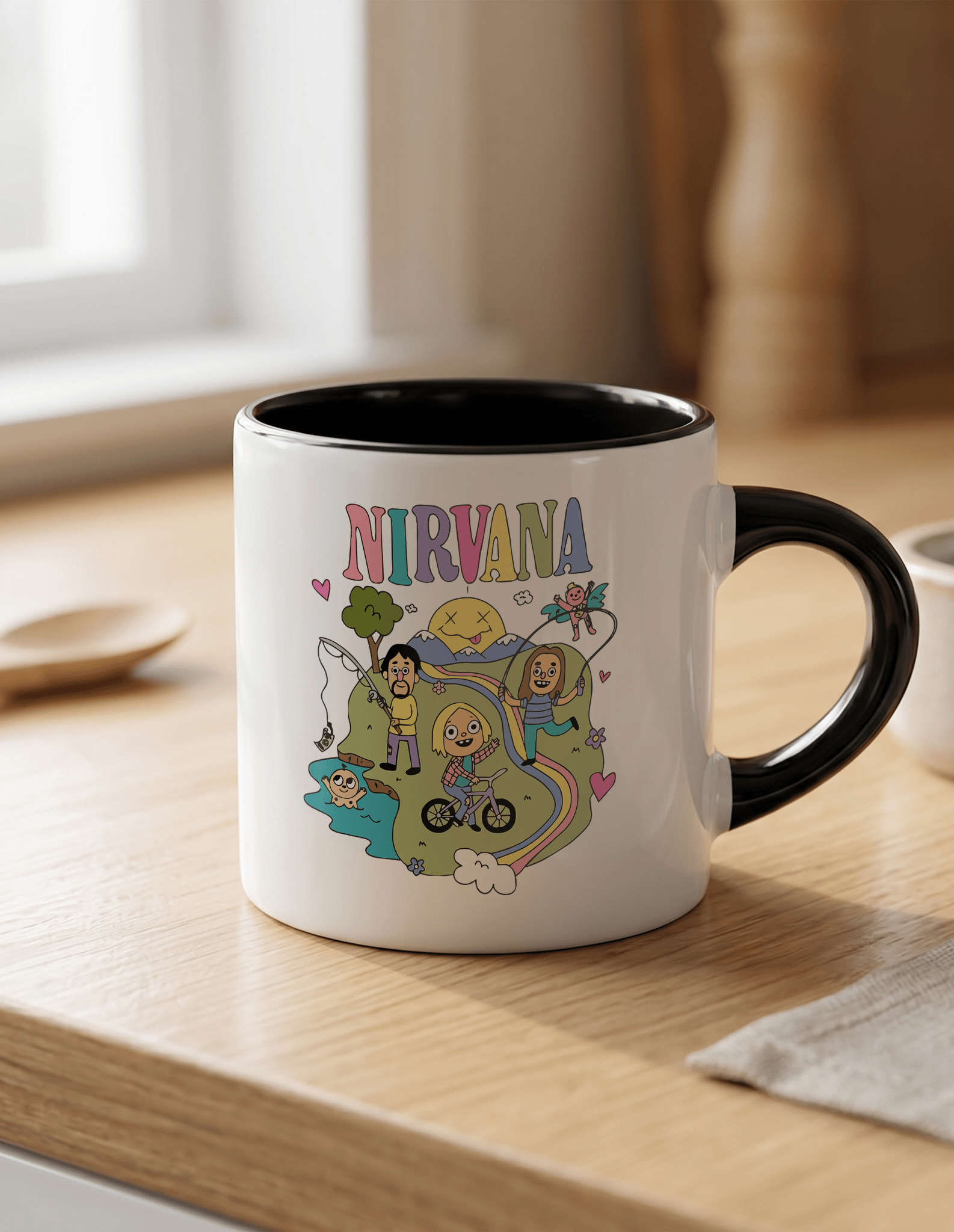 Nirvana 180 ml Beyaz Siyah Kahve Kupası