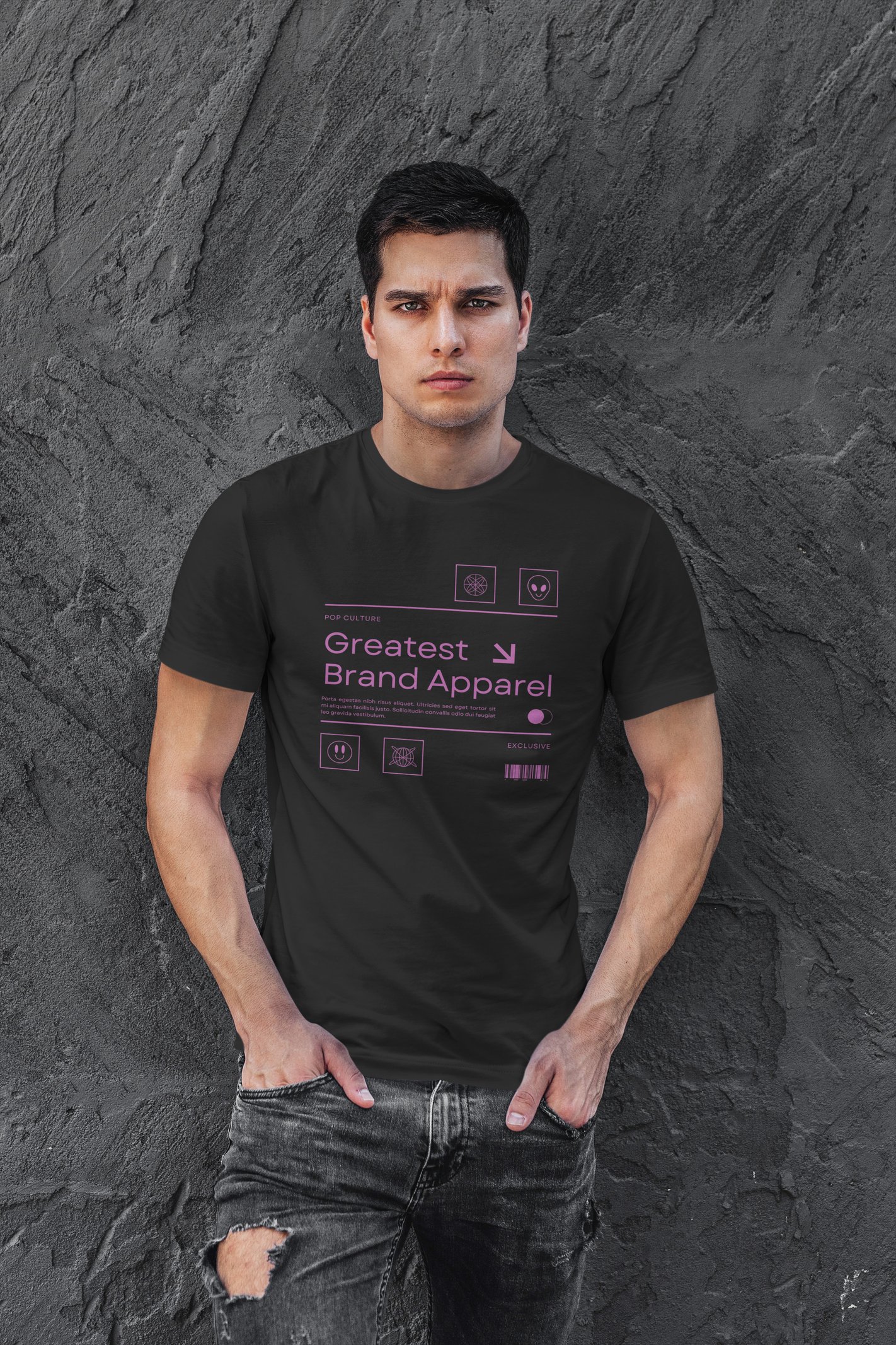 Apparel Dijital Baskı Siyah Unisex Tişört