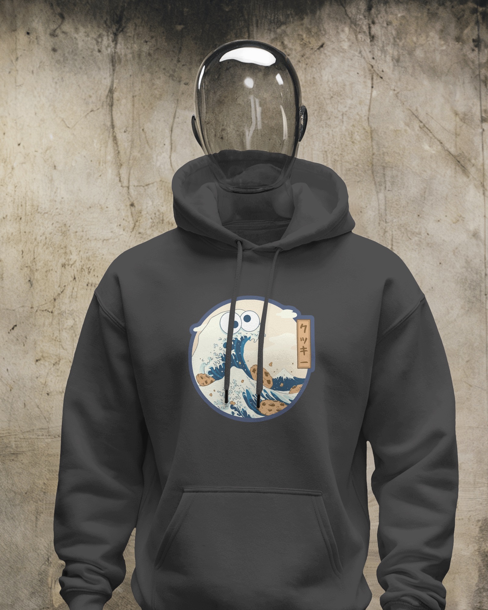 Kurabiye Canavarı Dalga Kapüşonlu Sweatshirt