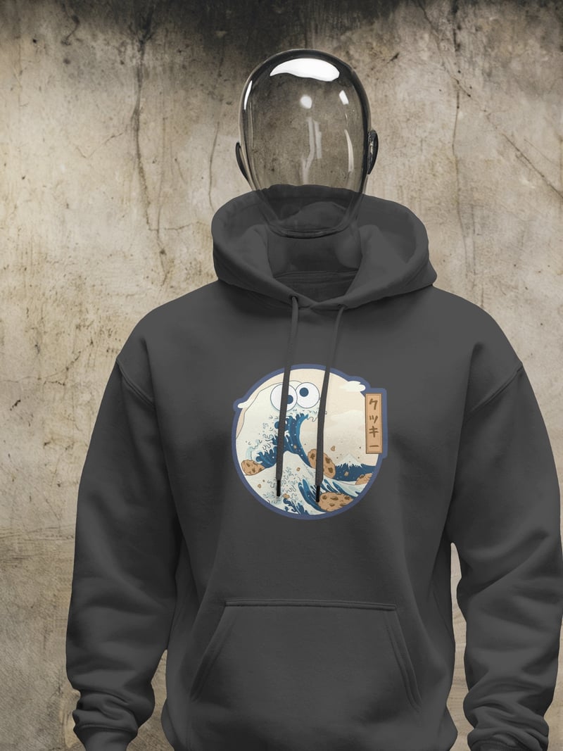 Kurabiye Canavarı Dalga Kapüşonlu Sweatshirt