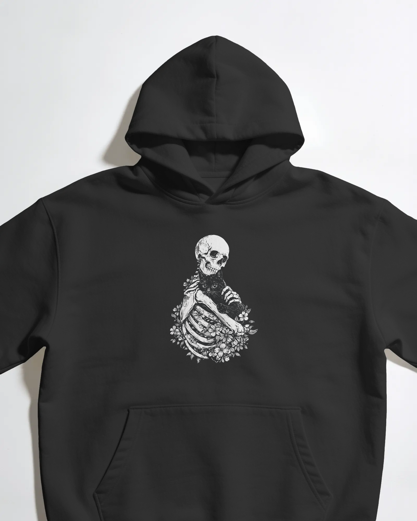 Cat Love Siyah Kapüşonlu Sweatshirt