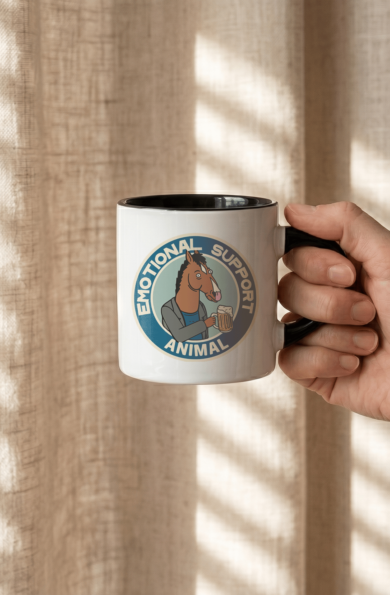 Bojack Horseman 180 ml Beyaz Siyah Kahve Kupası