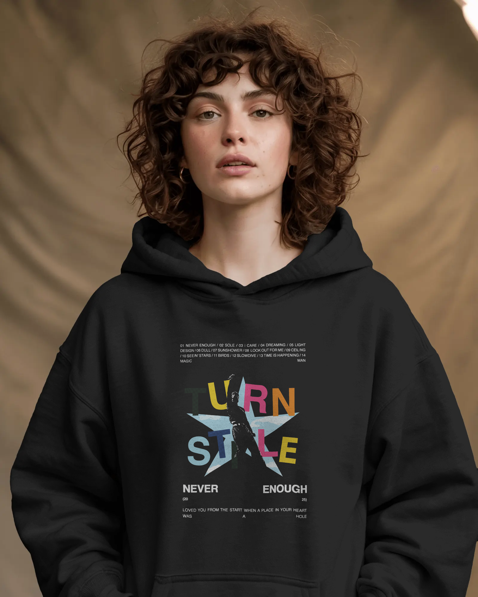 Turnstile Siyah Kapüşonlu Sweatshirt