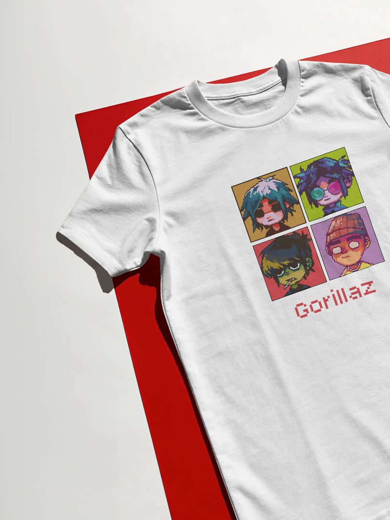 Gorillaz Unisex Beyaz Tişört
