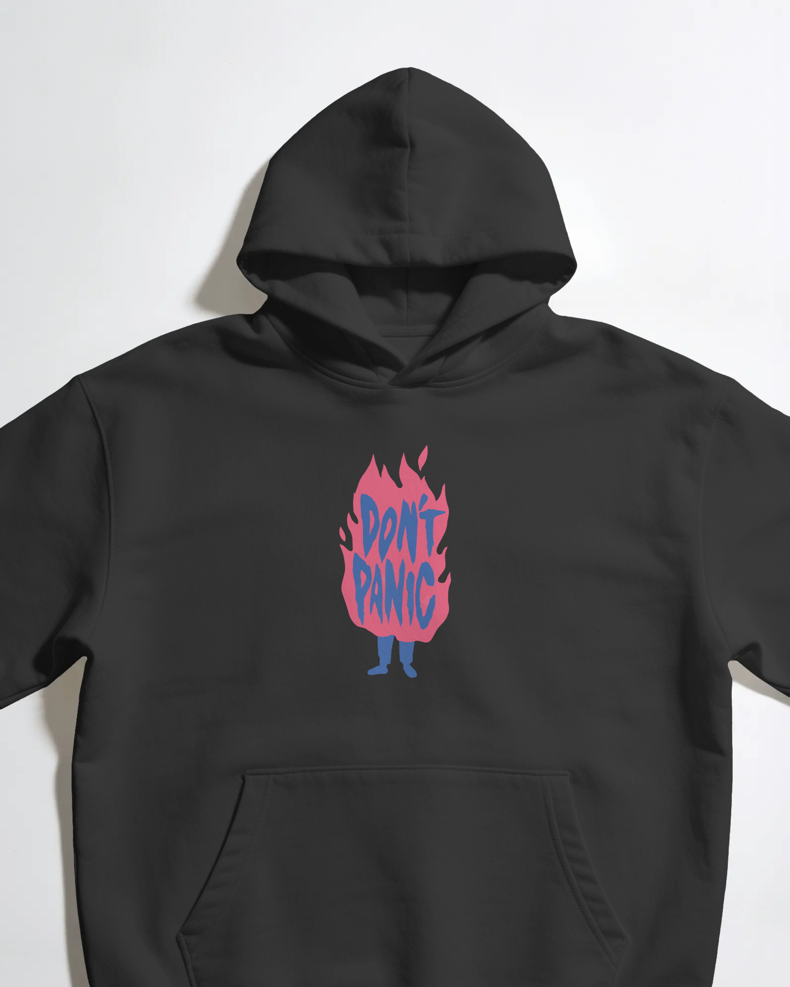 Don't Panic Unisex Siyah Kapüşonlu Sweatshirt