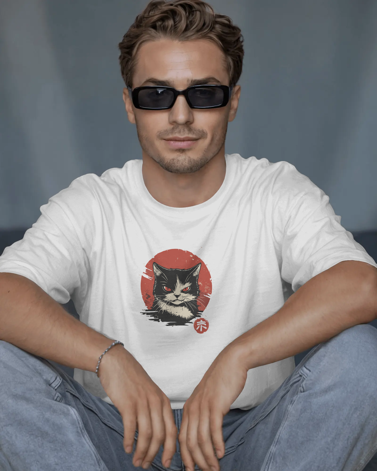 Cat Beyaz Tişört