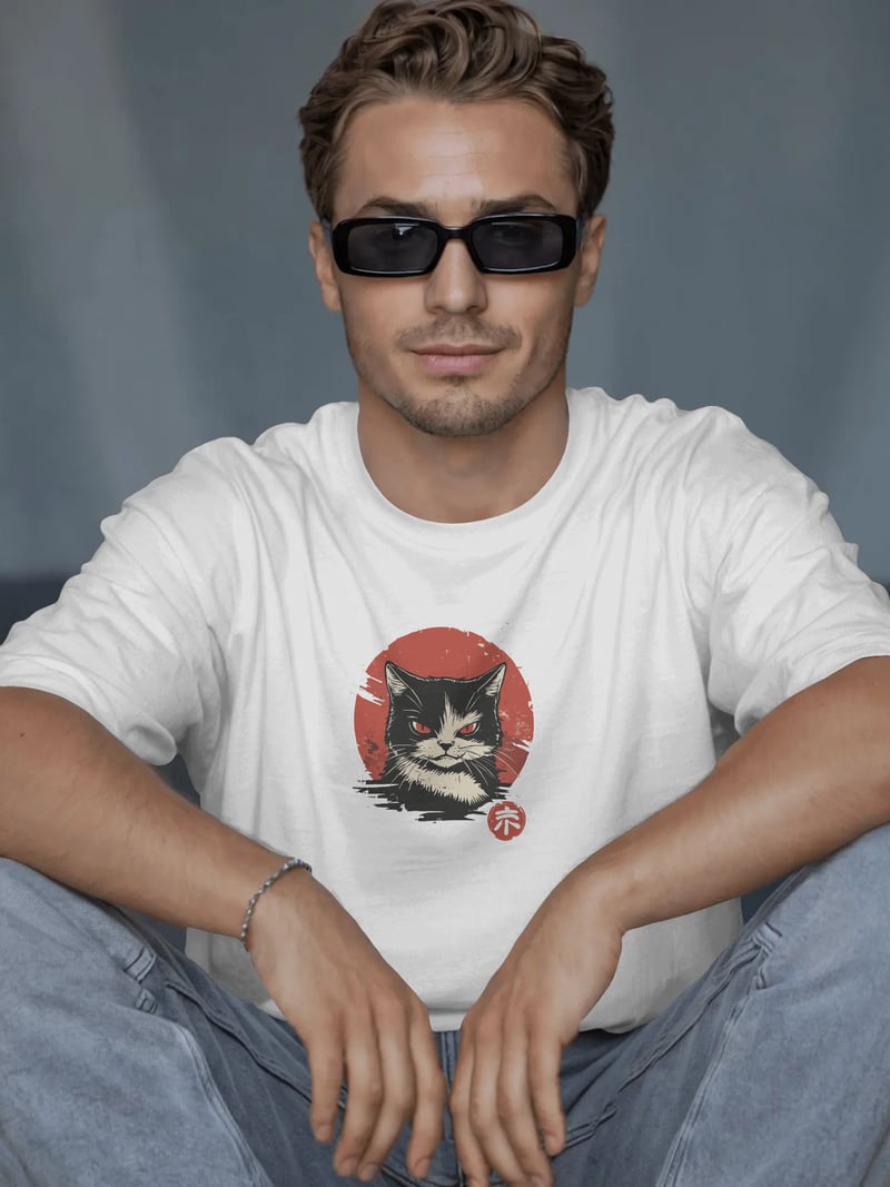 Cat Beyaz Tişört