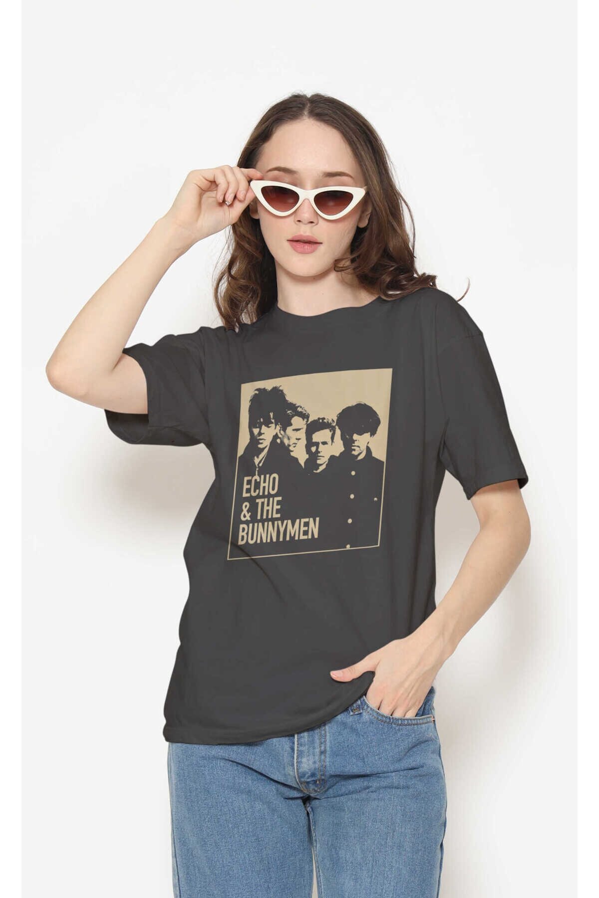 Echo & The Bunnymen Dijital Baskı Siyah Unisex Tişört