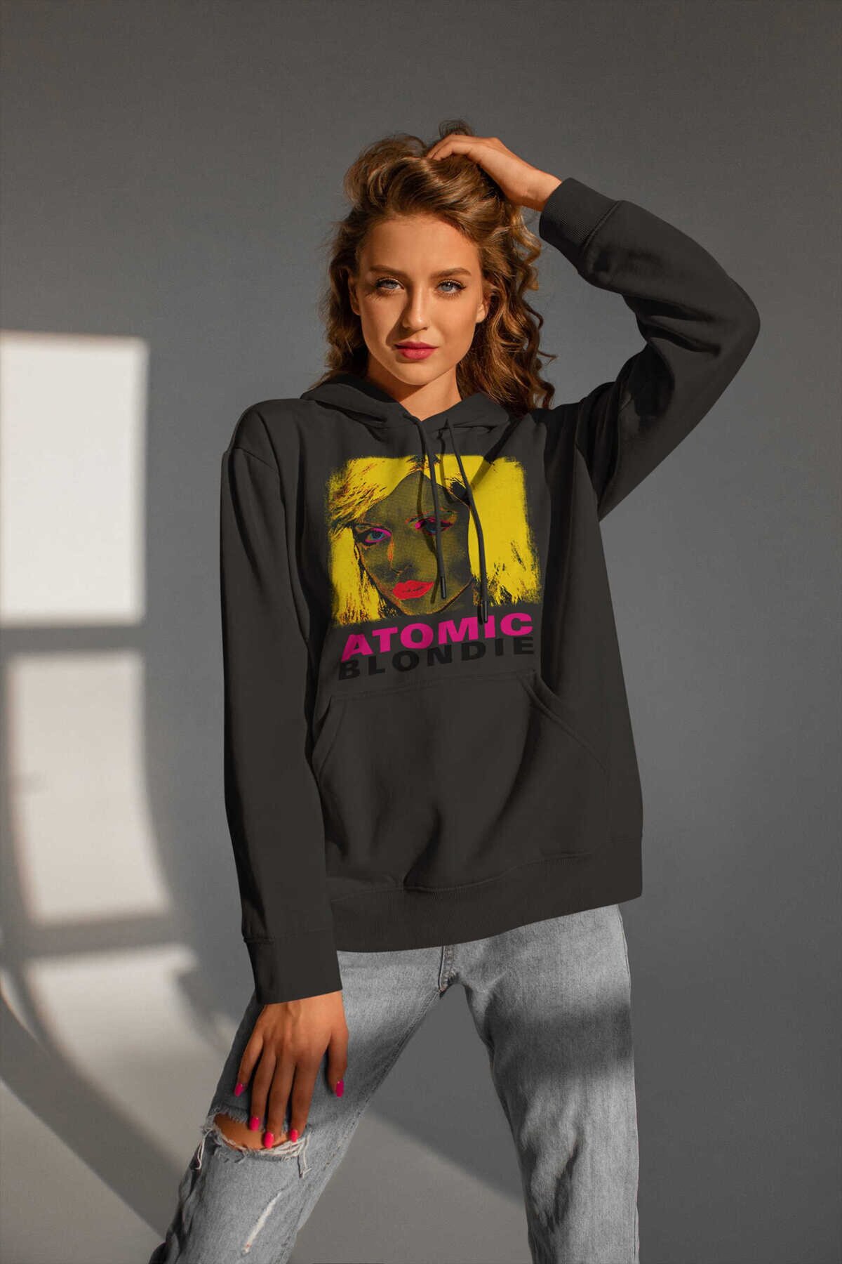 Blondie Dijital Baskı Kapüşonlu Unisex Sweatshirt