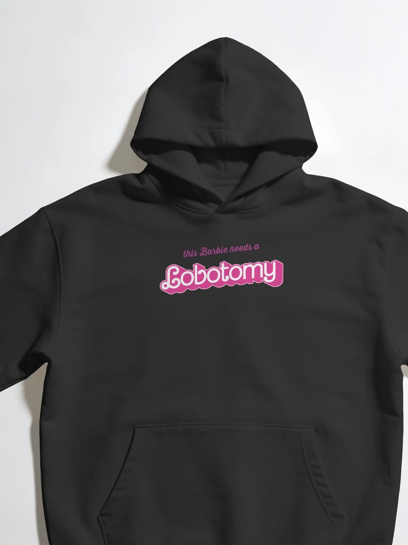 Lobotomy Siyah Kapüşonlu Sweatshirt