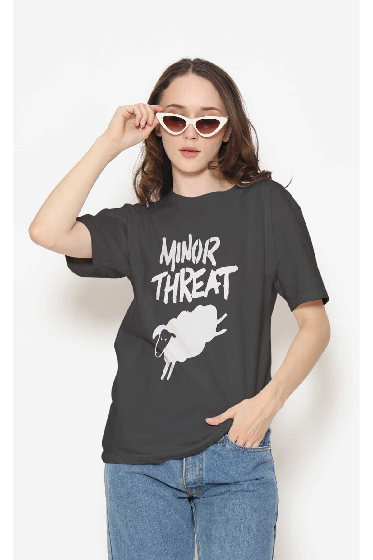 Minor Threat Dijital Baskı Siyah Unisex Tişört