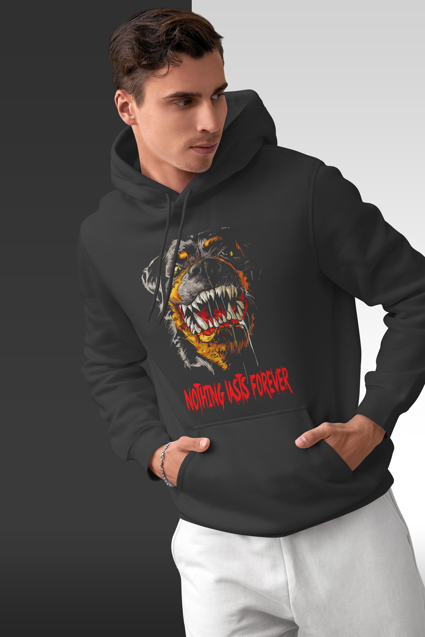 Rottweiler Kapüşonlu Unisex Sweatshirt