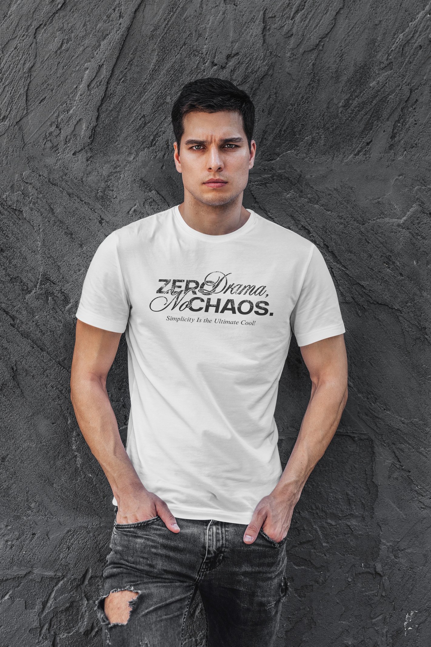 Chaos Dijital Baskı Beyaz Unisex Tişört