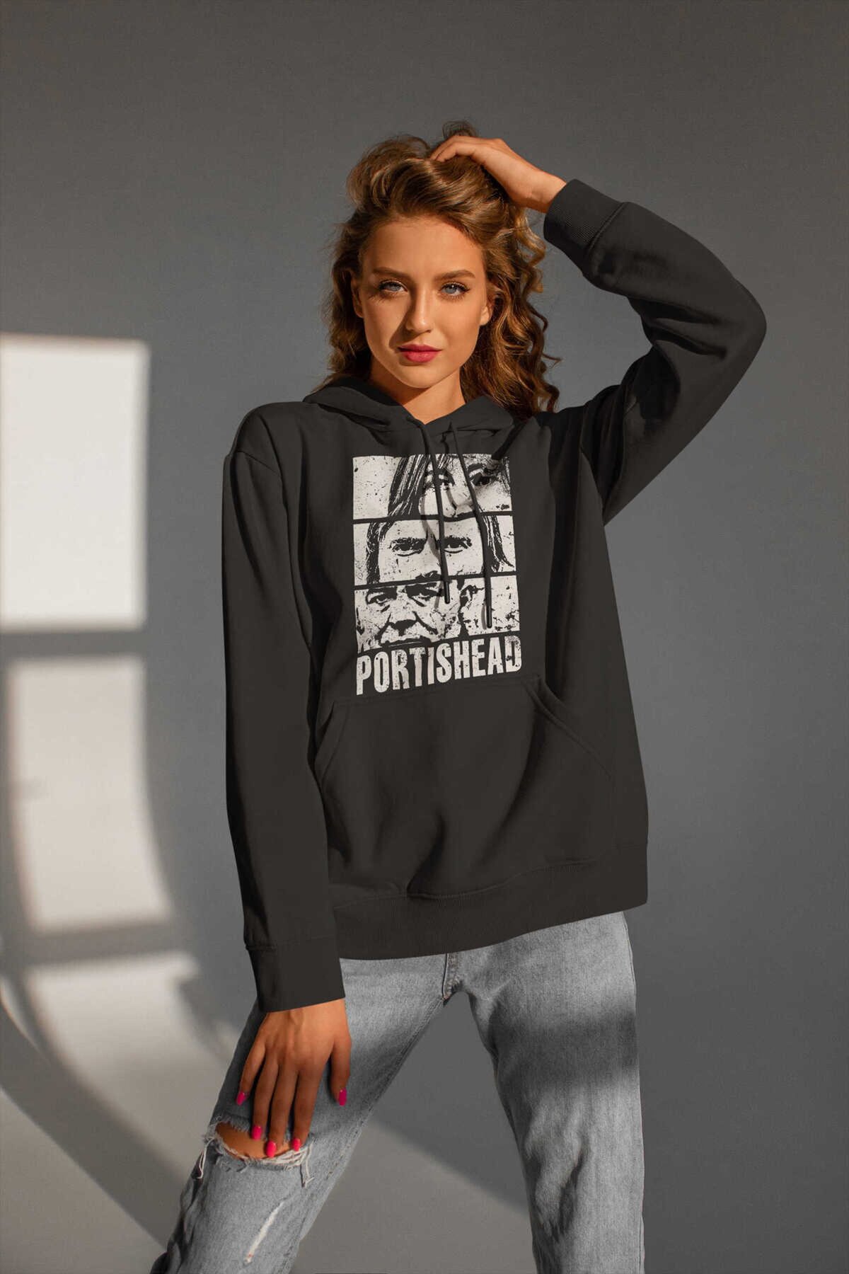 Portishead Dijital Baskı Kapüşonlu Unisex Sweatshirt