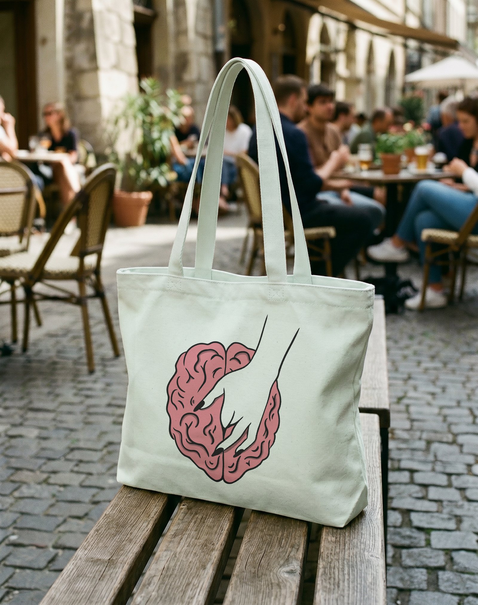 Brain Kanvas Astarlı Fermuarlı Omuz Çantası